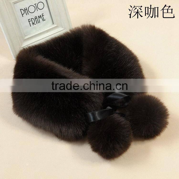 New Womens Stylish Lovely Faux Fur Scarf Scarves Neck Warmer Wraps Collar With Strips Shawl Wholesale price