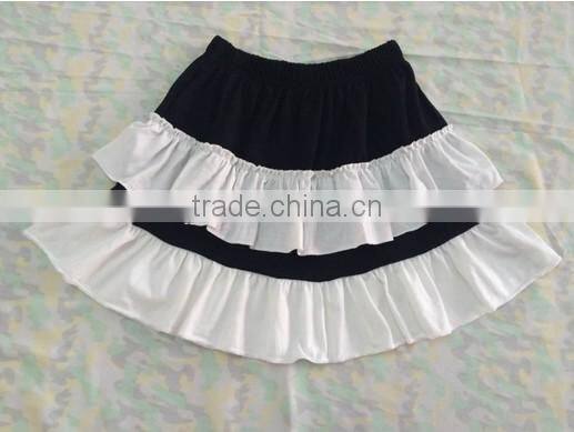 childrens boutique clothing black and white ruffle skirt Baby Cloth Girl Christmas Wear Party Dance Wear Cotton Skirts