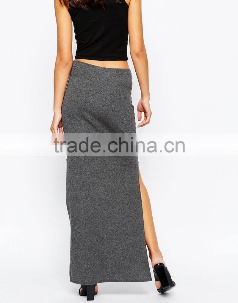 2016 Hot selling skirt manufacturer sexy split long skirt for women maxi skirt
