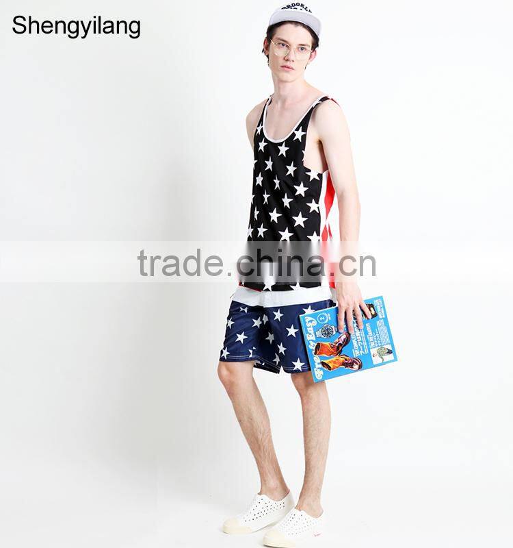 Wholesale high quality fashion printing cotton gym tank top china manufacturer