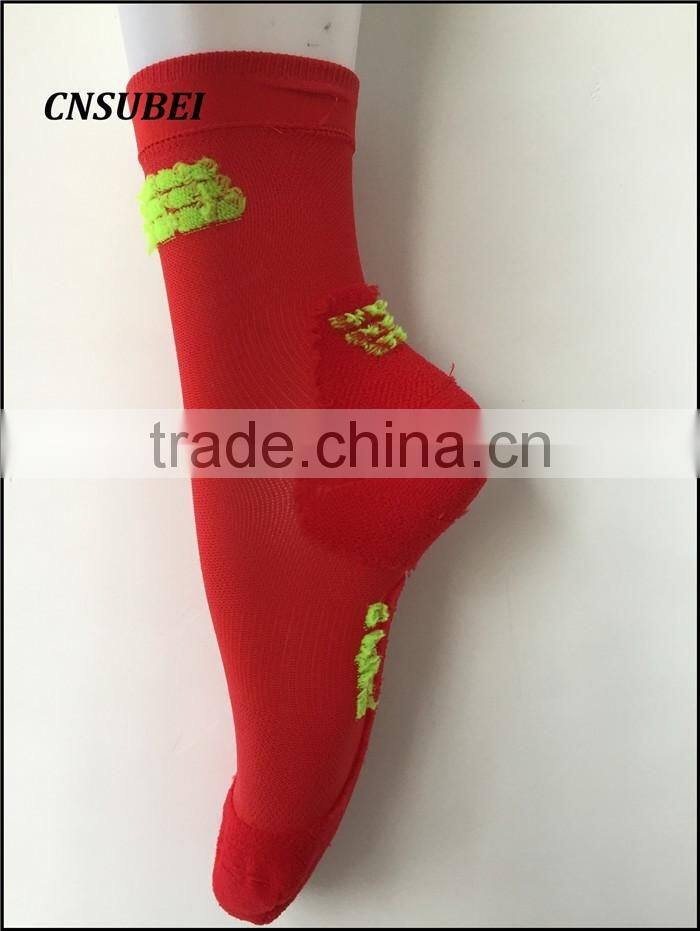 Colored ankle high 18-20 mm/hg compression hiking running biking socks