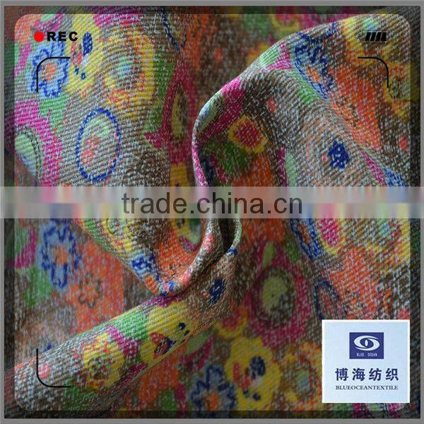 printed cotton stretch twill and slub fabric