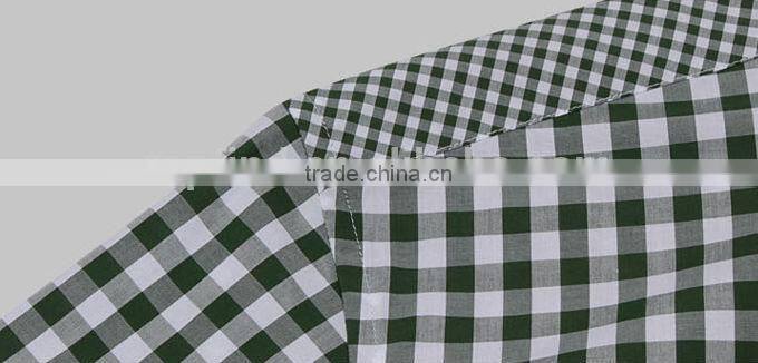 Wholesale brand short sleeve plaids men dress &causal shirt with good quality