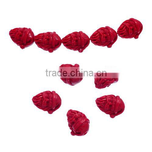 (Grade B) Synthetic Dark Red Christmas Santa Claus Coral Beads