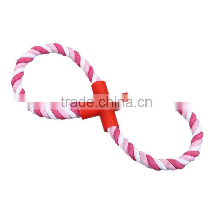 Plastic & Cotton Pet Products Chew Molar Toy Durable Infinity Symbol Fuchsia