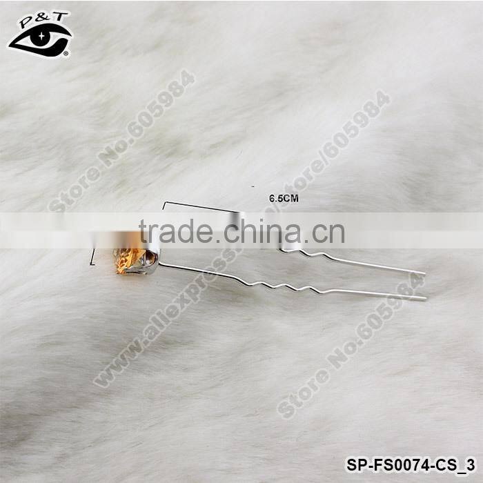 U shaped Hair pins Rhinestone Crystal hairpins for girls hair accessories wholesale