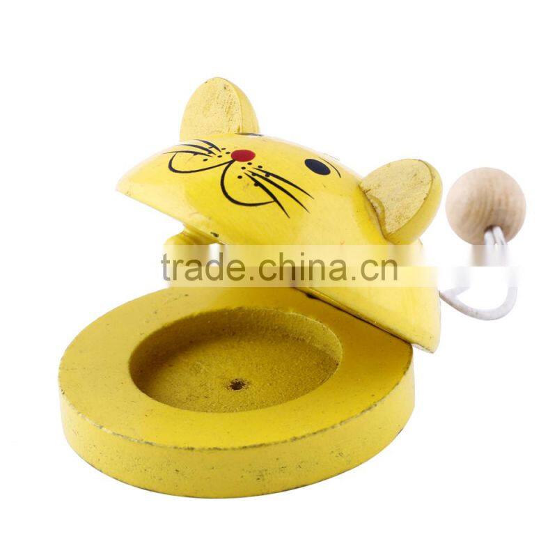 Custom size wooden spin noise maker toy