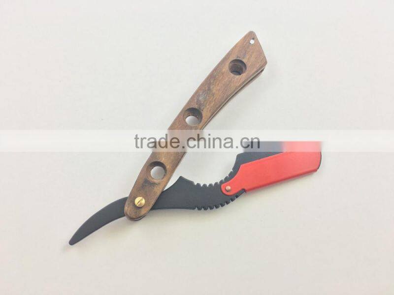 Straight Edge Barber Shaving Razor Wooden Handle
