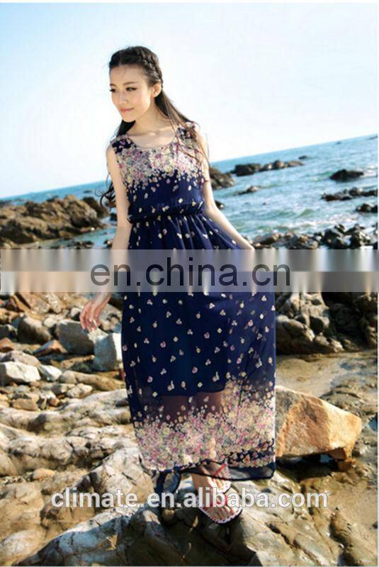 2014 korean style sleeveless Bohemian skirt