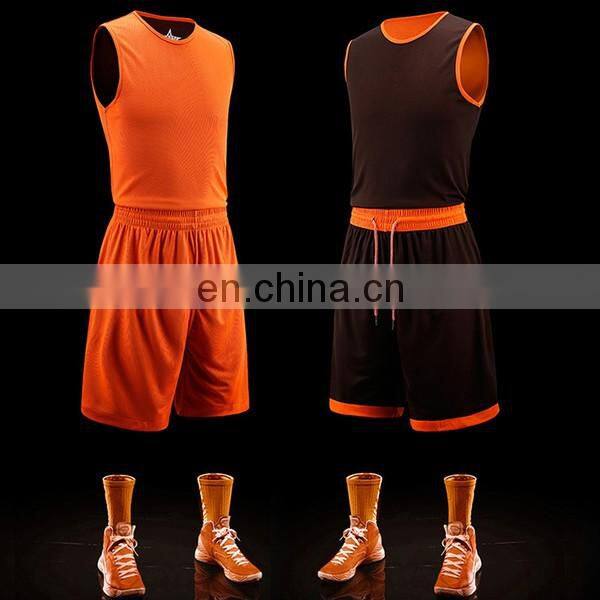 Plain basketball wear double side blue green color mesh dry fit basketball jersey