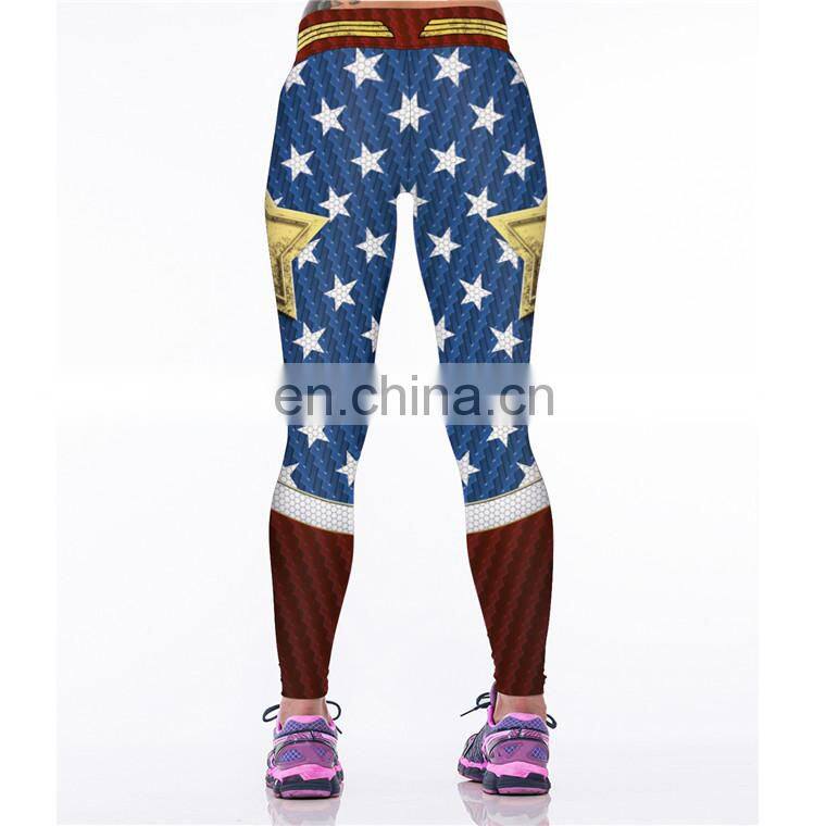 Wonder Woman Sport Fitness Costume High Waist Stretch Gym Trousers Workout Leggings