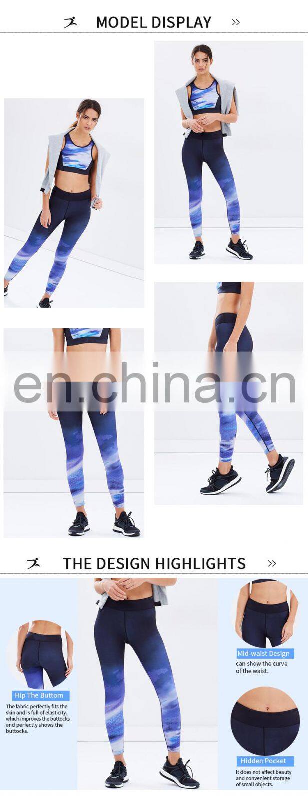 push up fitness custom printed tights sublimation leggings sexy girls