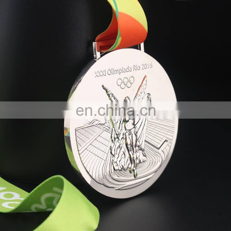 Custom brief style sport games with ribbon metal medal