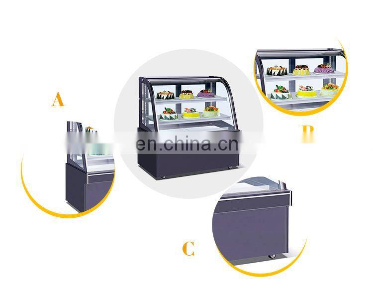 Bakery Showcase Curved Glass Cake Showcase Mini Cake Display Countertop Refrigerated Cooler Freezer Refrigerator