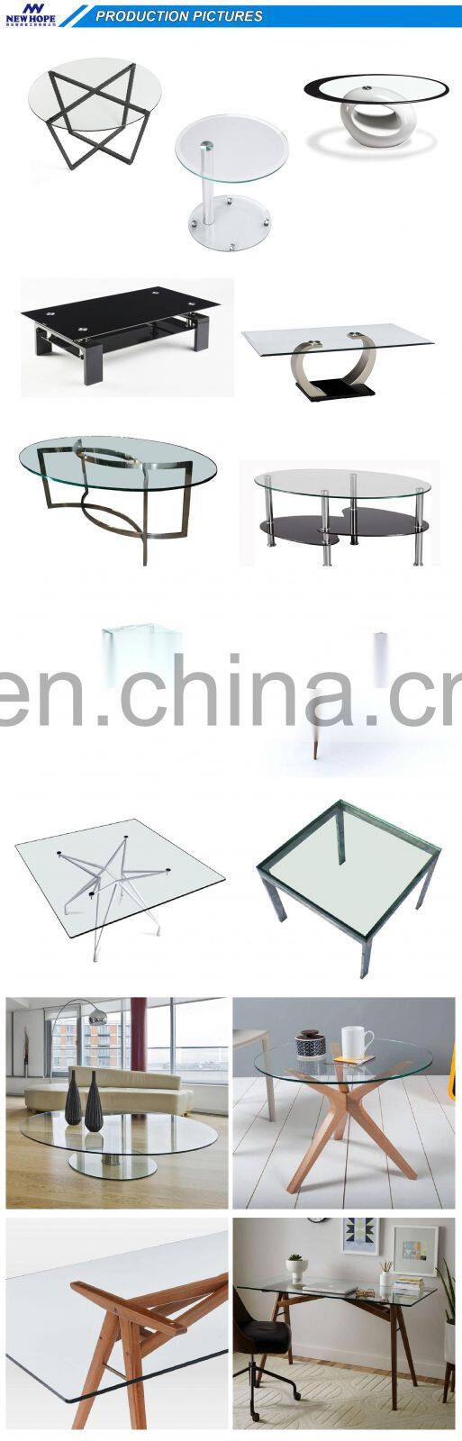 6mm Tempered glass top mini coffee table Round side table with glass top