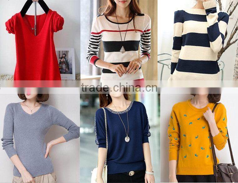 China Factory Super Cheap Women Sweater Garment Stock Lot,Lot Garment Stock,Garment Lot Stock