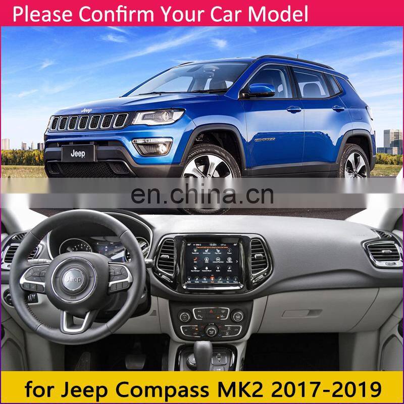 for Jeep Compass 2017 2018 2019 MK2 Anti-Slip Mat Dashboard Cover Pad Sunshade Dashmat Protect Carpet Car Accessories 2nd Gen
