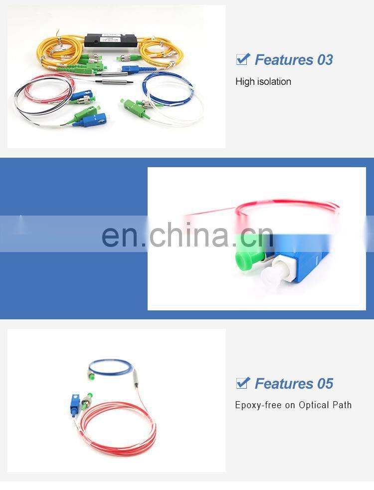 Fiber optical WDM FWDM splitter 1*2 coupler for FTTH
