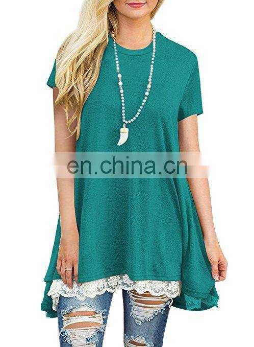 Factory Outlet 2021 Christmas Plus Size Women's Top Stitching New European and American Lace Long Sleeve Fat MM Casual Wear