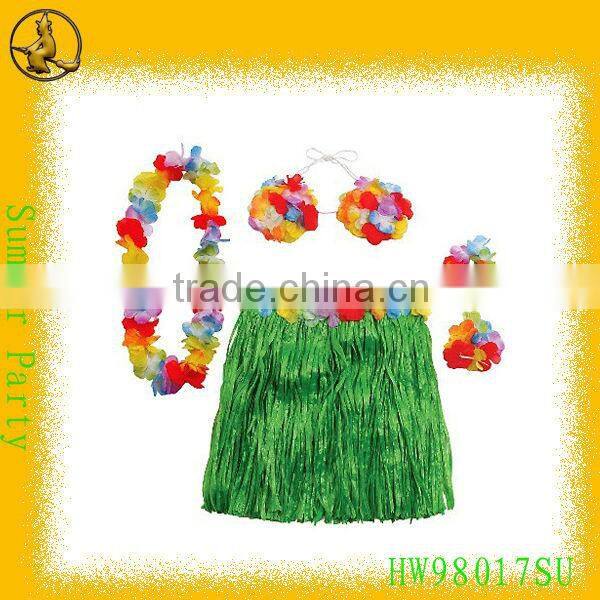 Mixed Color Wholesale Grass Skirt for Hawaii Party/ Hawaii Grass Skirt
