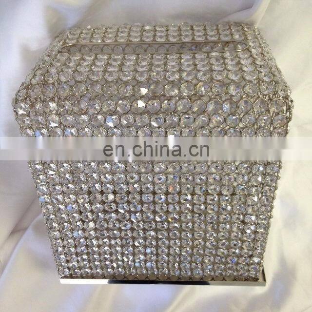 round mini crystal wedding box
