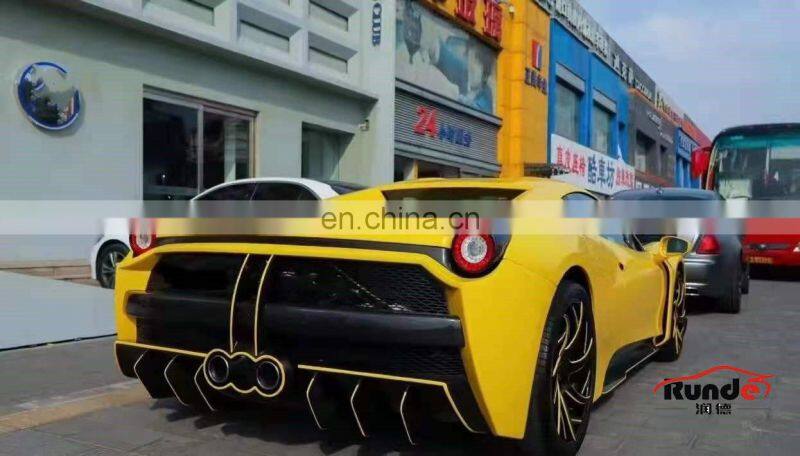 Runde CF And FRP Front Bumper Rear Bumper Fender Hood For Ferrari 458 Italia And Spider Modify Misha Designs Style Body Kit