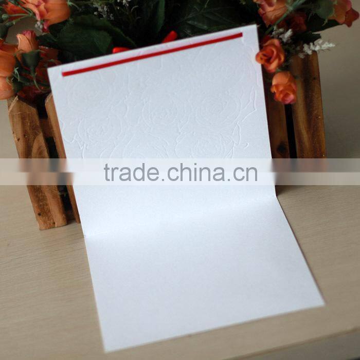 2015 Simple Handmade Nepali Paper Wedding Cards with bowknot