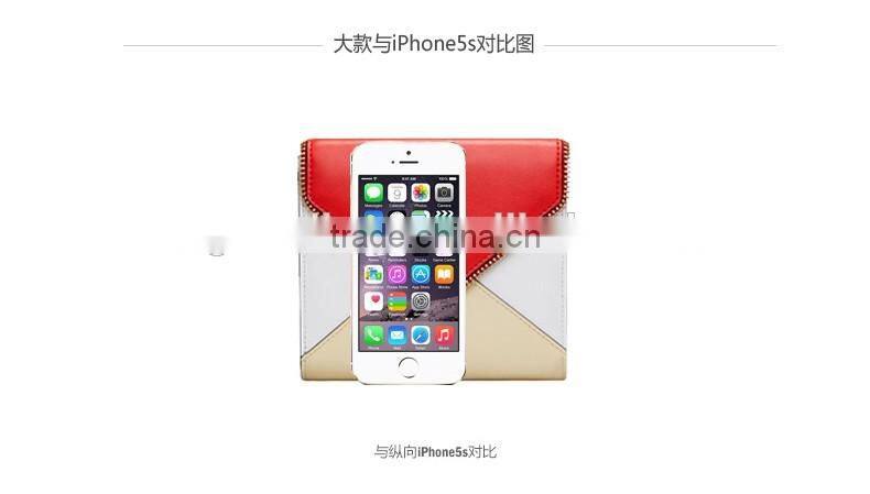 High Quality Large Capacity Multifunctional CONTRAST COLOR Custom Genuine Leather Zip Women RFID Blocking Wallet for Ladies