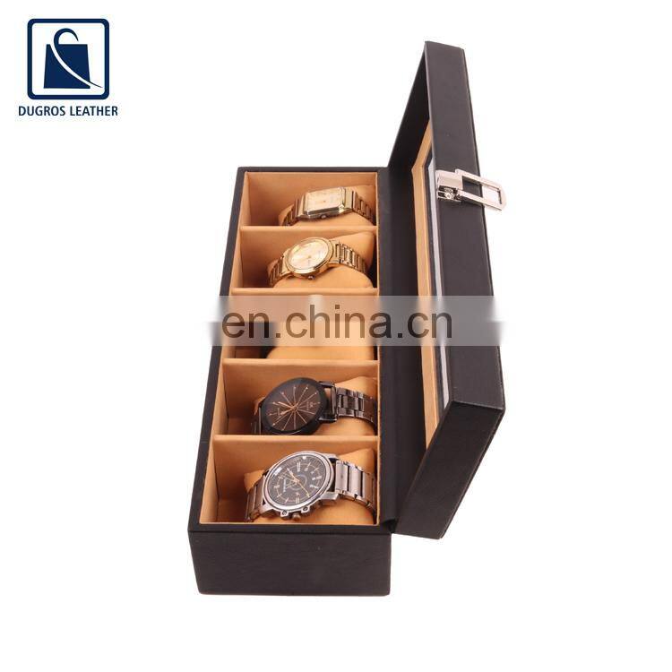 Lock Closure Type Nickle Fitting Unisex Genuine Leather Watch Box from Reputed Supplier