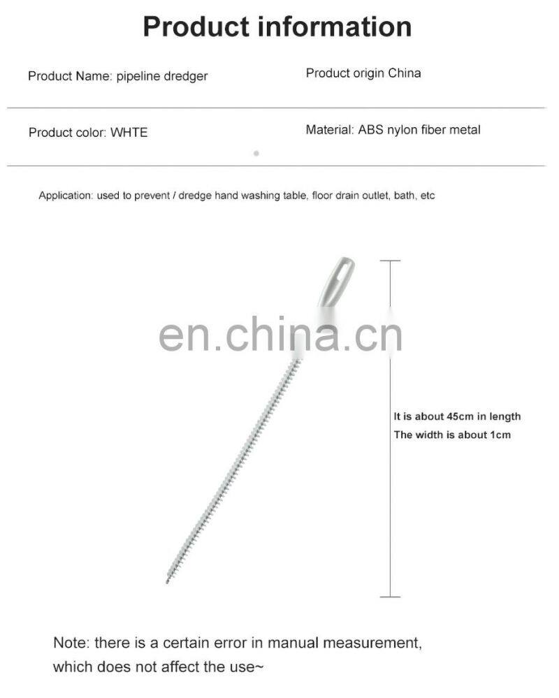 Pipe Dredging Brush Bathroom Hair Sewer Sink Cleaning Brush Drain Cleaner Flexible Cleaner Clog Plug Hole Remover Tool