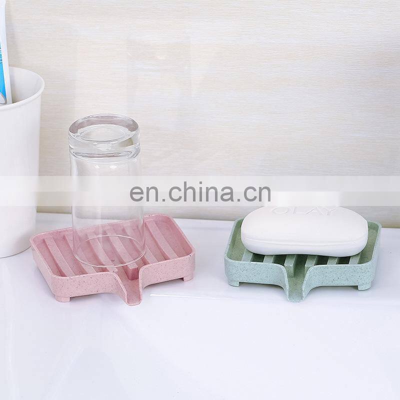 PP Wheat Straw Storage Rack Drain Soap Box Tray Soapbox Shower Soap Tray Tool Soap Dish Plate Holder