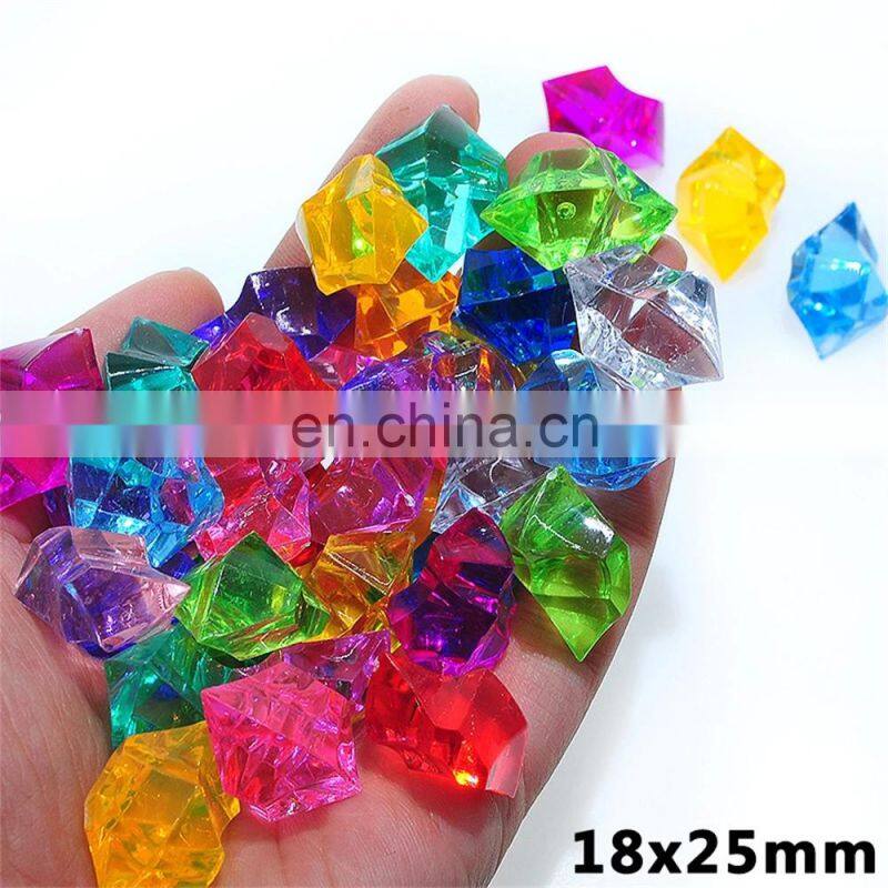 250pcs Colorful Acrylic Plastic Transparent Stone Crystal Rocks Vase Filler Artificial Color Fish Tank Home Wedding Decorations