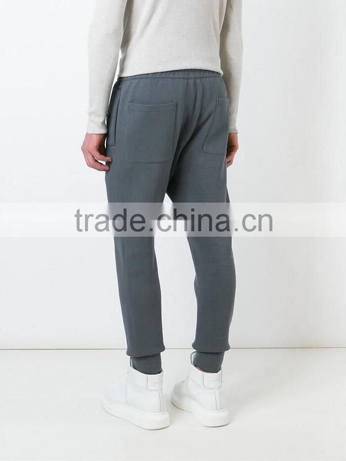 Fashion wholesale mens cotton long track jogger pants with drawstring