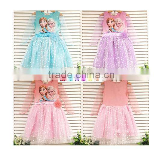 Instyles fashion Cheap wholesale Junhou Brand cheap kids elsa frozen dress new kids dress outlet outlet