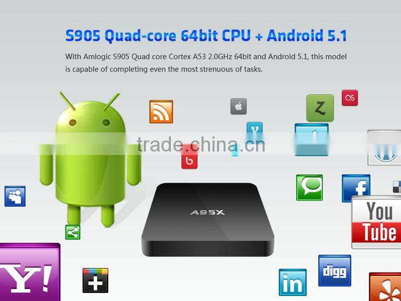 Wholesale Cheap Android TV Box Amlogic S905 Quad Core Android 5.1 TV Box Codi