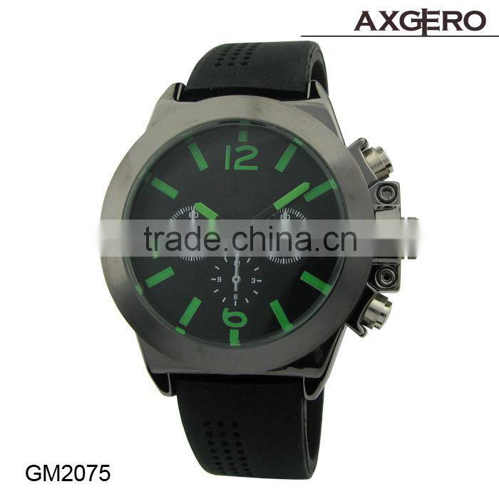 New coming sports watch, wrist watch for men/women, rubber band with alloy case watch