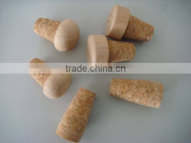 natural cork stopper with metal cap