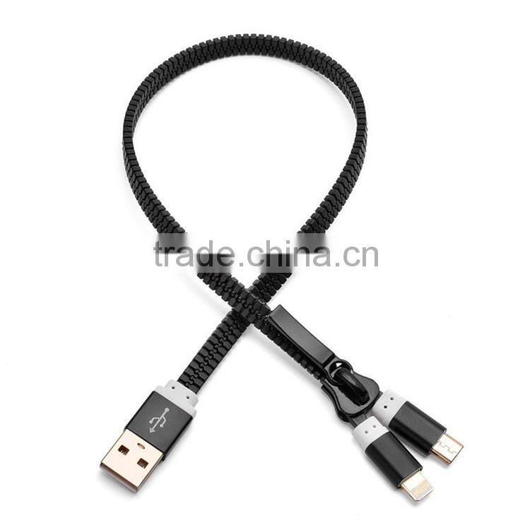 Hot sales multifunctional zippered usb cable alibaba china for smartphone and iphone high quality enameled usb data cable