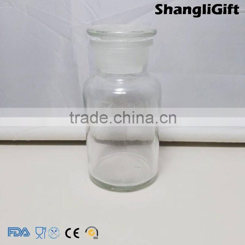 250ml Transparent Reagent Bottle Wild mouth Frost Glass Cap