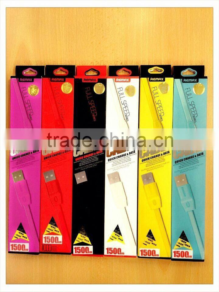 High speed 1m 1.5m 2m remax full speed usb charge data cable mobile phone cable