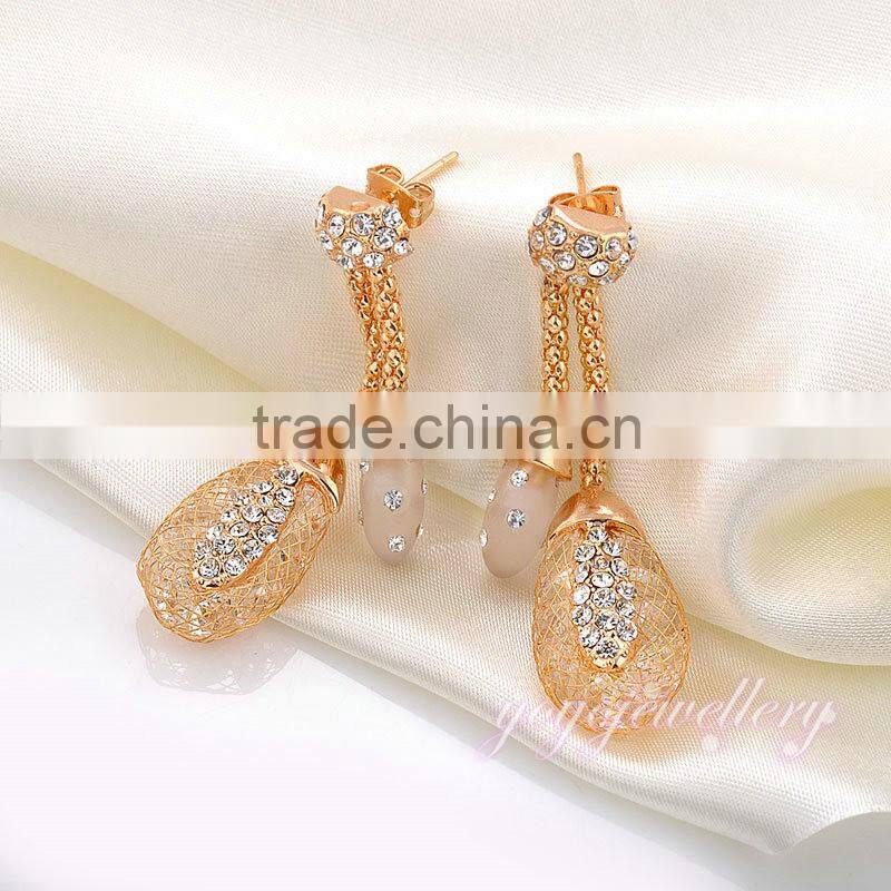 Wholesale saudi gold jewelry dangle gold earring designs