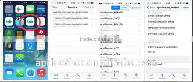 IBeacon/ibeacons project custom enhanced BLE 4.0 near base station module positioning range