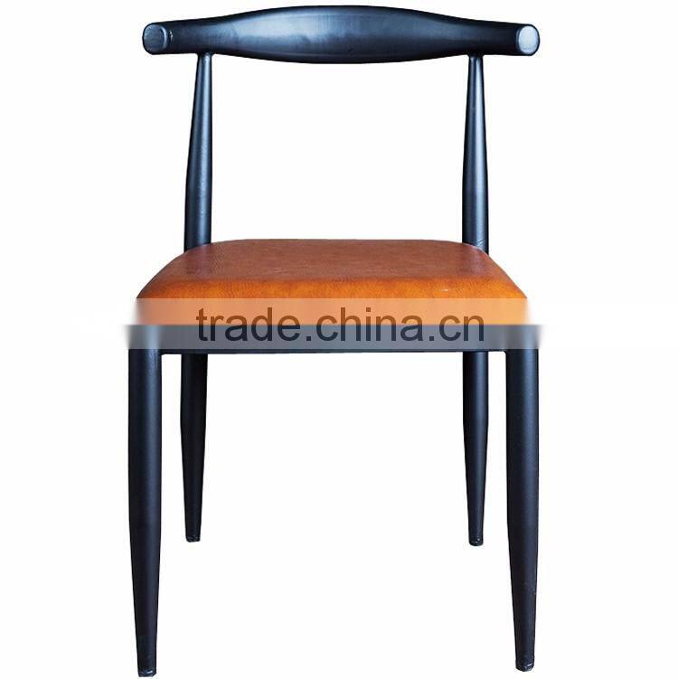 Simple Fashion Leisure American Country Vintage Wrought Iron Home Wooden Restaurant Chair