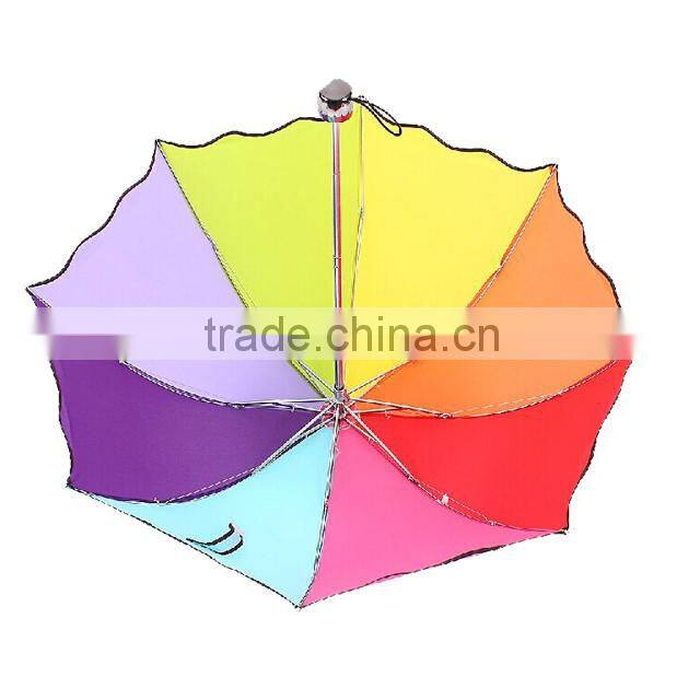 New inventions 3 fold sun protection rainbow umbrella for sale