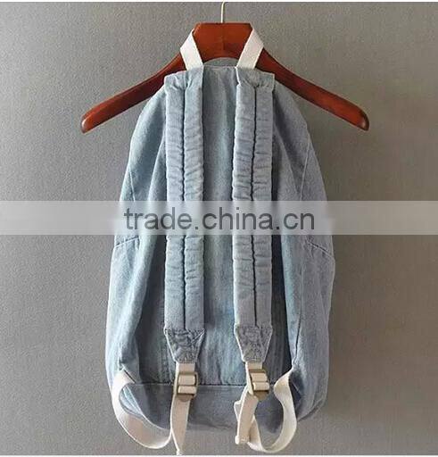 hot selling jean sports backpack fashion denim canvas backpack