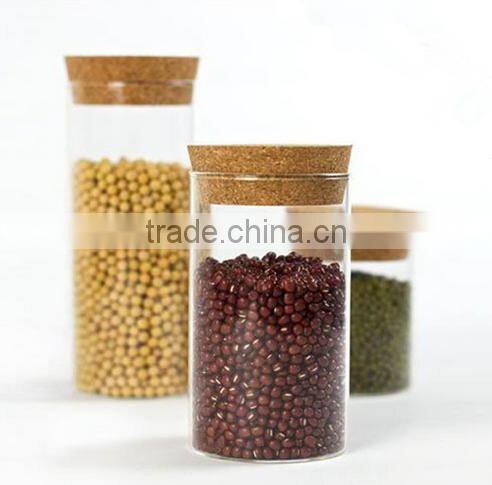 Hot selling glass tubular vial glass bottle with wooden cork