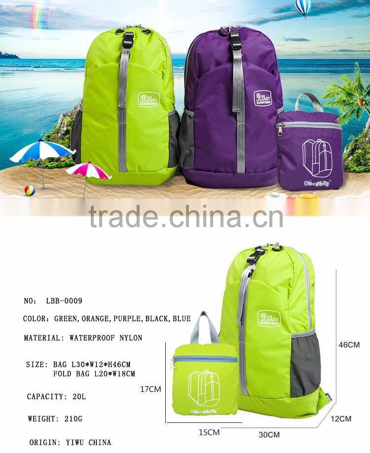sport leisure bag outdoor hiking shoulder bag folding backpack ultra light