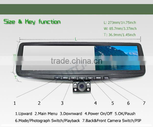 Bset 4.3'' car vehicle mirror with DVR function manufacturer