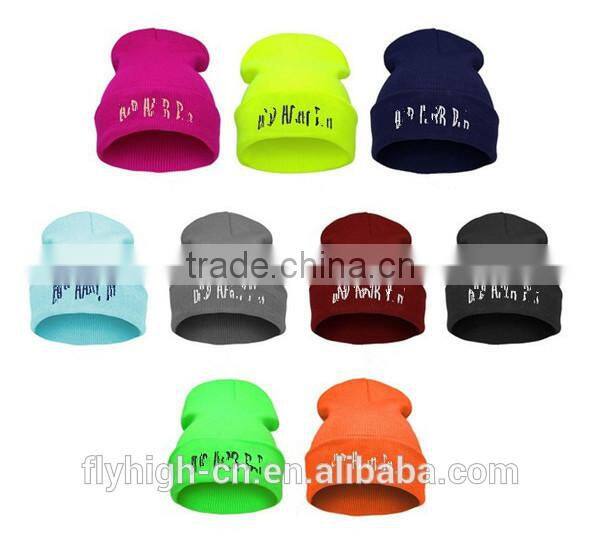 Girls Beanie Promotional Winter Embroidered Knit Hat