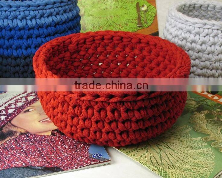 Mixed colored fancy crocheting yarn jersey t shirt yarn for craft design